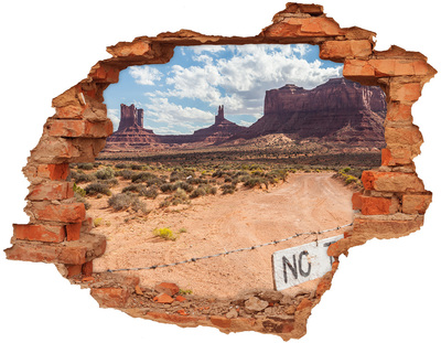 Hole wall sticker View of Monument Valley