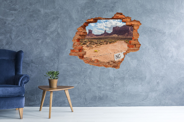 Hole wall sticker View of Monument Valley