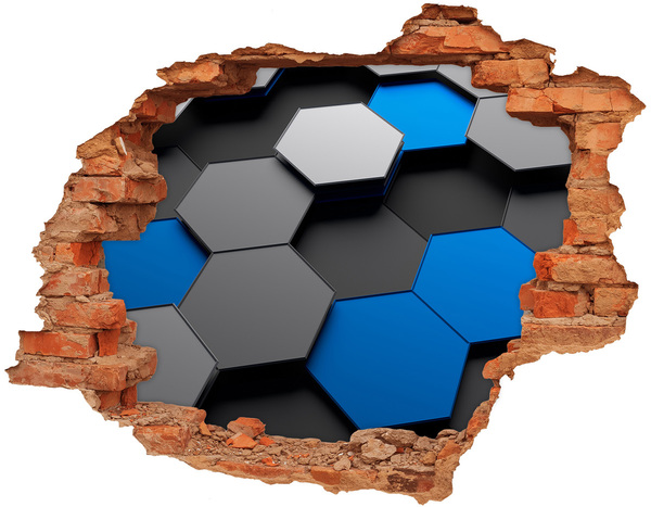 Hole in the wall sticker Modern hexagons in the wall