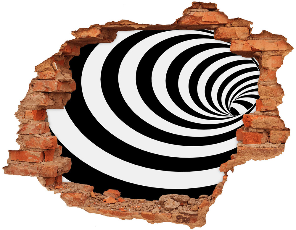 Hole in the wall sticker Striped spiral