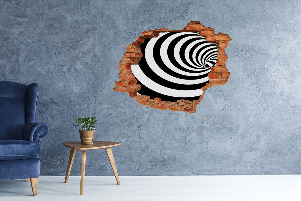 Hole in the wall sticker Striped spiral