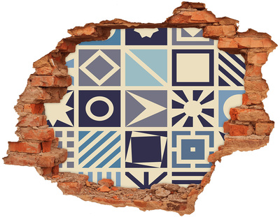 Hole in the wall decal Geometric background