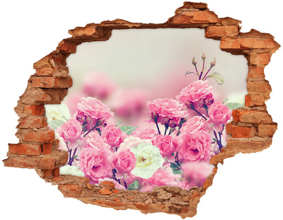 Hole wall sticker Wild rose flowers