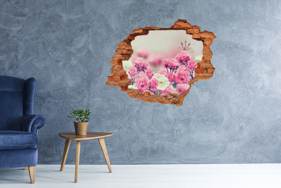 Hole wall sticker Wild rose flowers