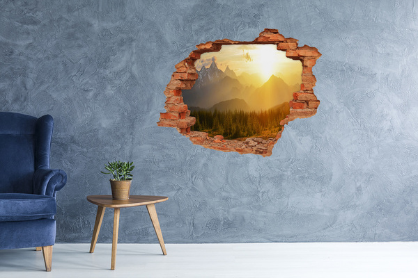 Hole in the wall decal Sunset of the mountain