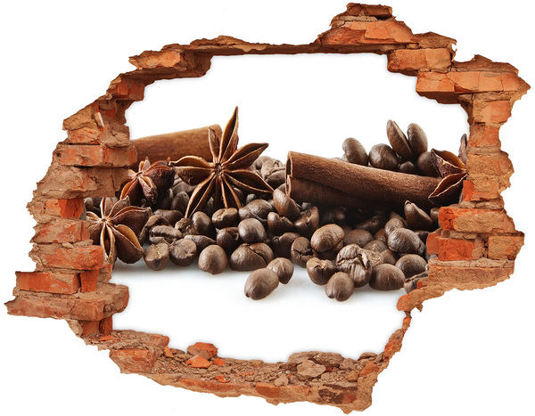 Hole wall sticker Cinnamon coffee beans