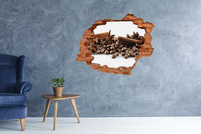 Hole wall sticker Cinnamon coffee beans