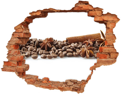 Hole wall sticker Cinnamon coffee beans