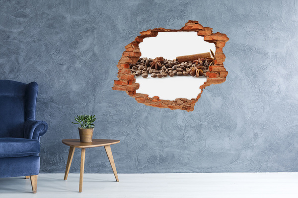 Hole wall sticker Cinnamon coffee beans