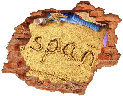 Hole in the wall sticker Spain inscription