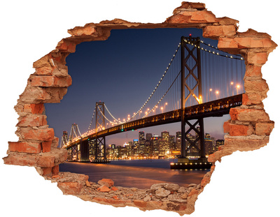 Hole in the wall decal San Francisco Bridge at Night