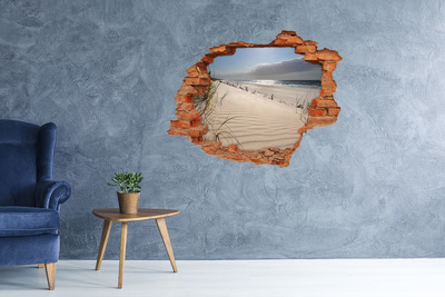 Hole in the wall sticker The illusion of a beach in concrete