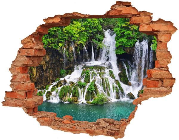 Hole in the wall decal Waterfall in the mountains