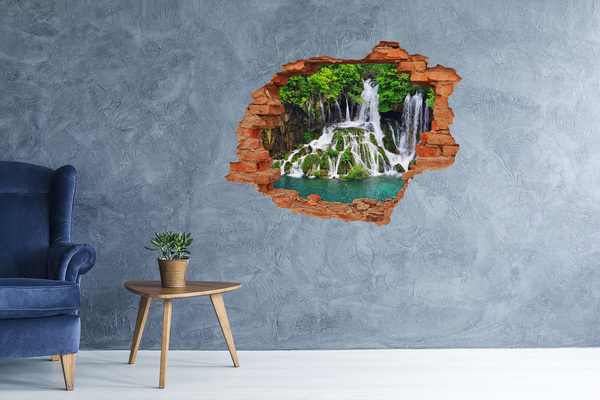 Hole in the wall decal Waterfall in the mountains