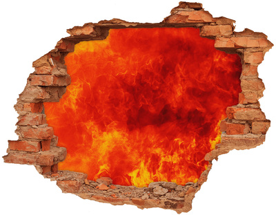 3D wall hole wallpaper Volcanic lava