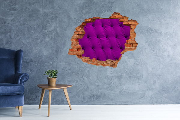 3D wall hole wallpaper Fuchsia wallpaper in a hole in the wall