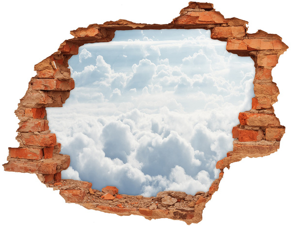 Hole wall sticker The sky is full of clouds