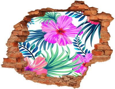 Hole in the wall sticker Tropical paradise behind the wall