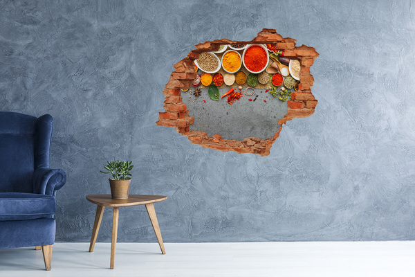 Hole wall sticker A kitchen full of spices