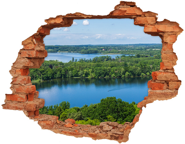 Hole in the wall decal View of the lake among the greenery