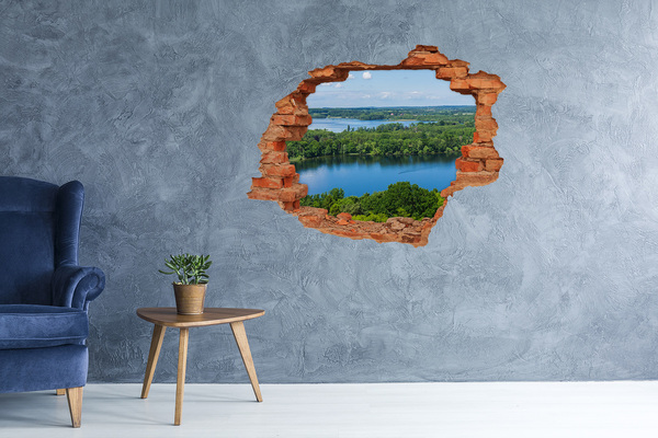 Hole in the wall decal Forest by the lake