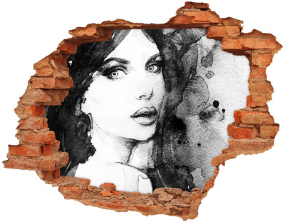 Hole in the wall decal Woman Portrait