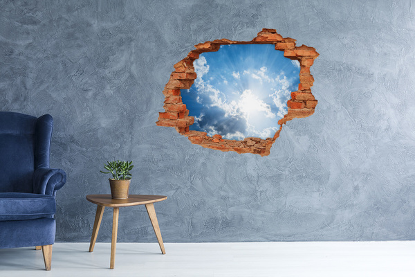 Hole wall sticker Clouds in the sky