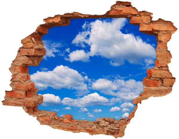 Hole wall sticker Blue sky with clouds
