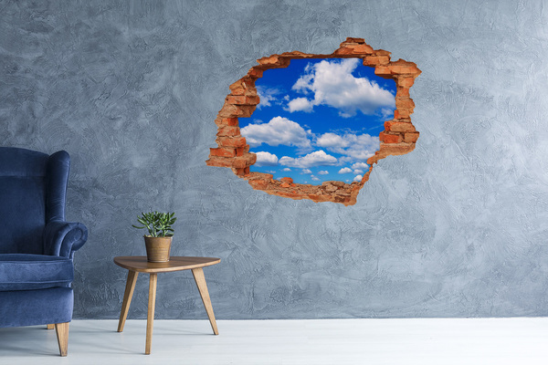 Hole wall sticker Blue sky with clouds