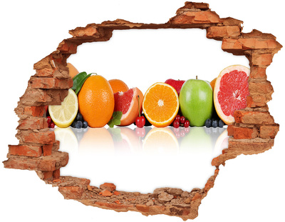 Hole wall sticker Colorful fruit