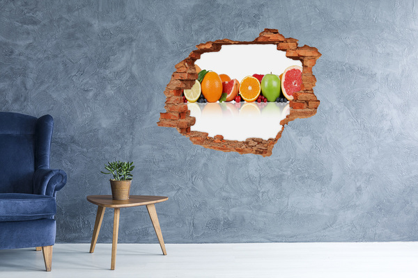 Hole wall sticker Colorful fruit