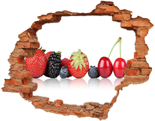 Hole wall sticker Fruit in a row