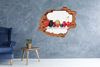 Hole wall sticker Fruit in a row