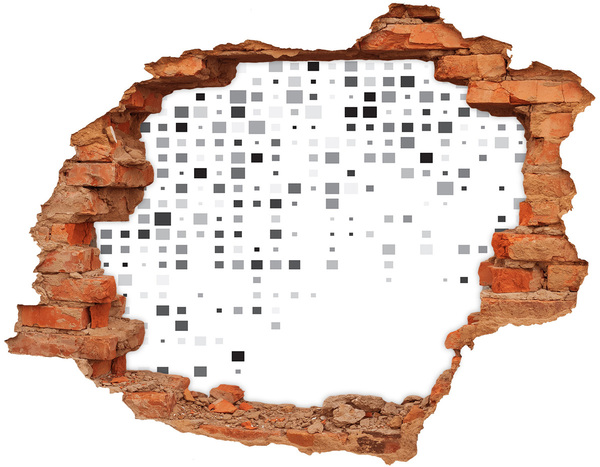 3D wall hole Dilapidated wall with digital pattern