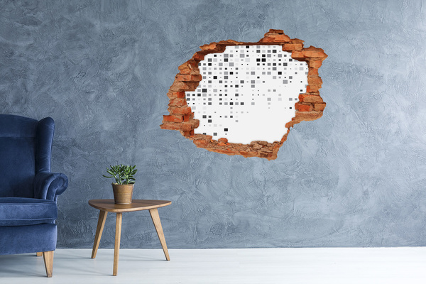 3D wall hole Dilapidated wall with digital pattern