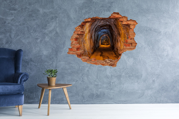 Hole wall sticker Underground tunnel