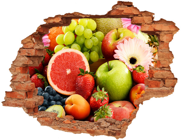 Hole wall sticker Colorful fruit