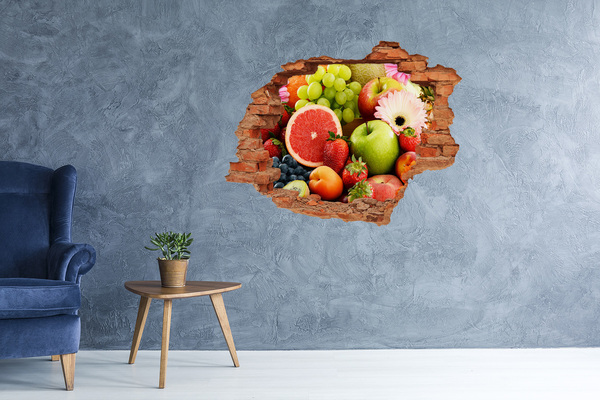 Hole wall sticker Colorful fruit