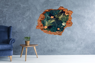 Hole in the wall sticker Tropical paradise behind the wall