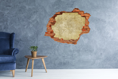 3D wall hole wallpaper Ancient map of Africa