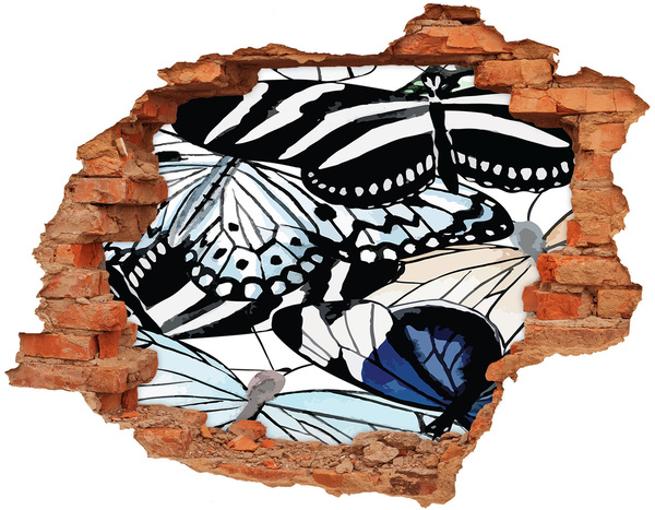 Hole wall sticker Butterflies in a colorful composition