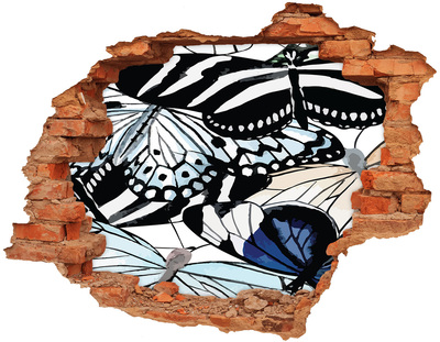 Hole wall sticker Butterflies in a colorful composition
