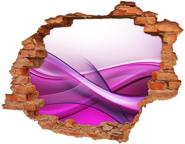 Hole in the wall sticker A wave in shades of purple