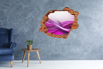 Hole in the wall sticker A wave in shades of purple