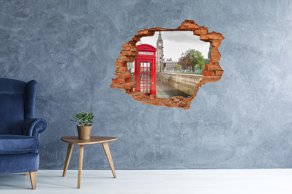 Hole wall sticker View of London through a hole in the wall