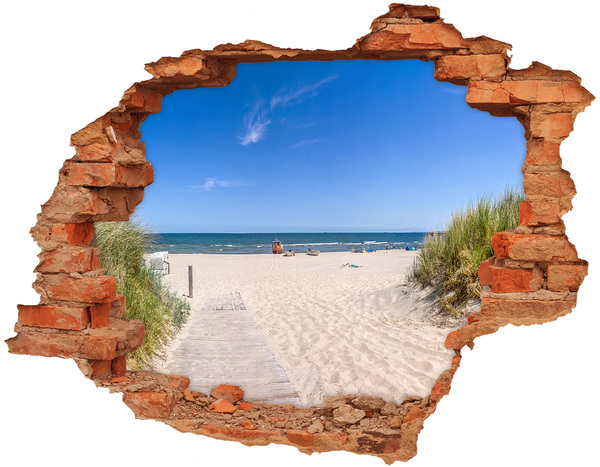 Hole in the wall decal Beach by the sea