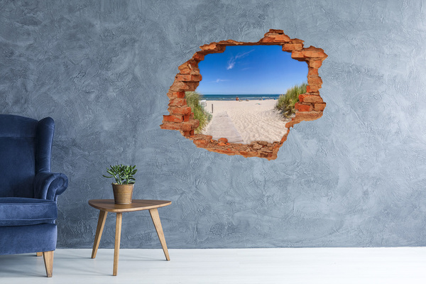 Hole in the wall decal Beach by the sea