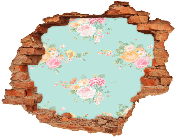 Hole in the wall sticker A flower paradise behind the wall