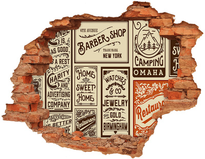 Hole in the wall sticker Ads and labels