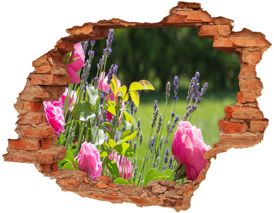 Hole in the wall sticker A flower paradise behind the wall